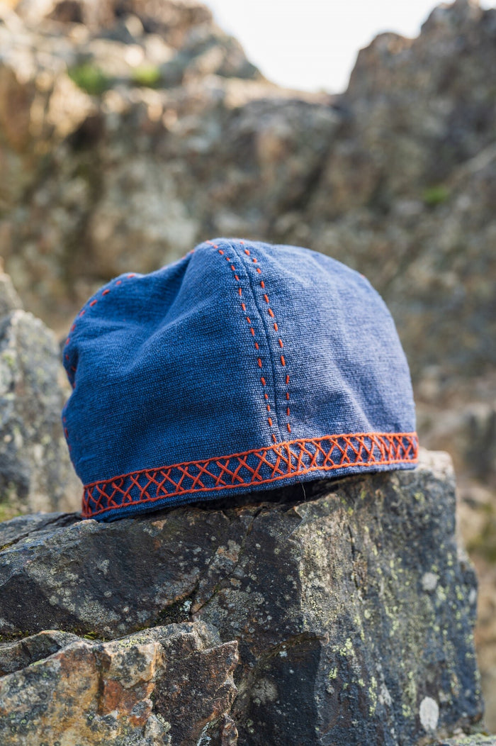 Gorro vikingo bordado Ulf, azul