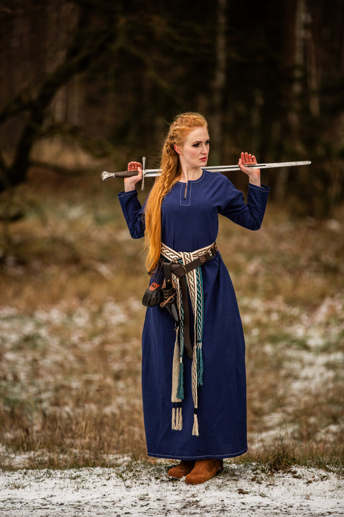 Wikinger Kleid Borghild, blau