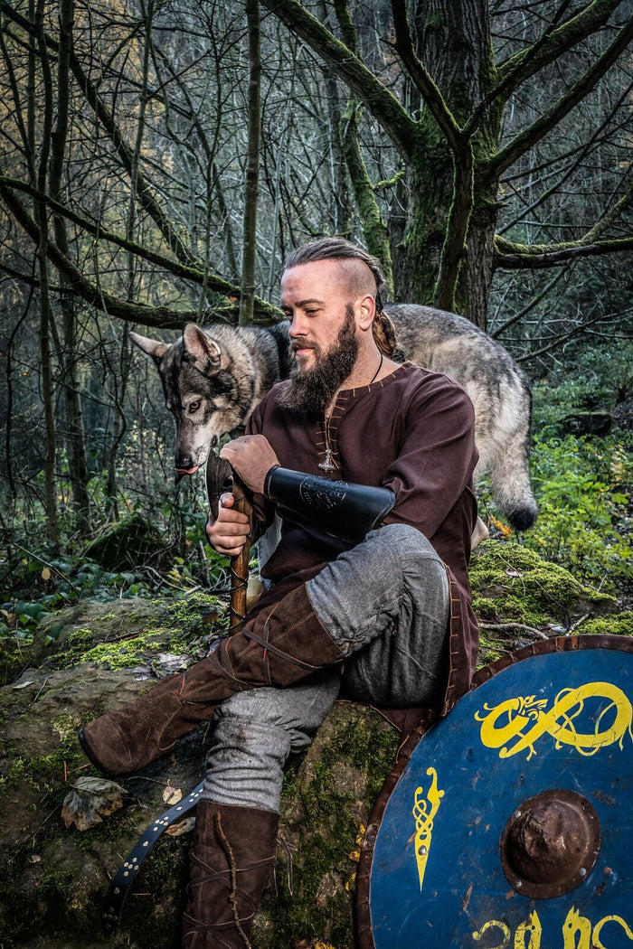 Pantalon viking Jorvik, gris, mélange de laine